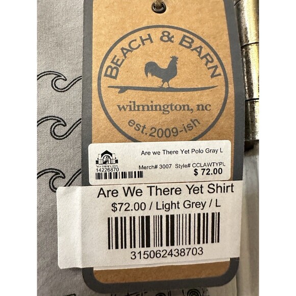 NEW Beach & Barn Mens Size Large Are We There Yet Beach Gray Button Up Shirt - Picture 8 of 8